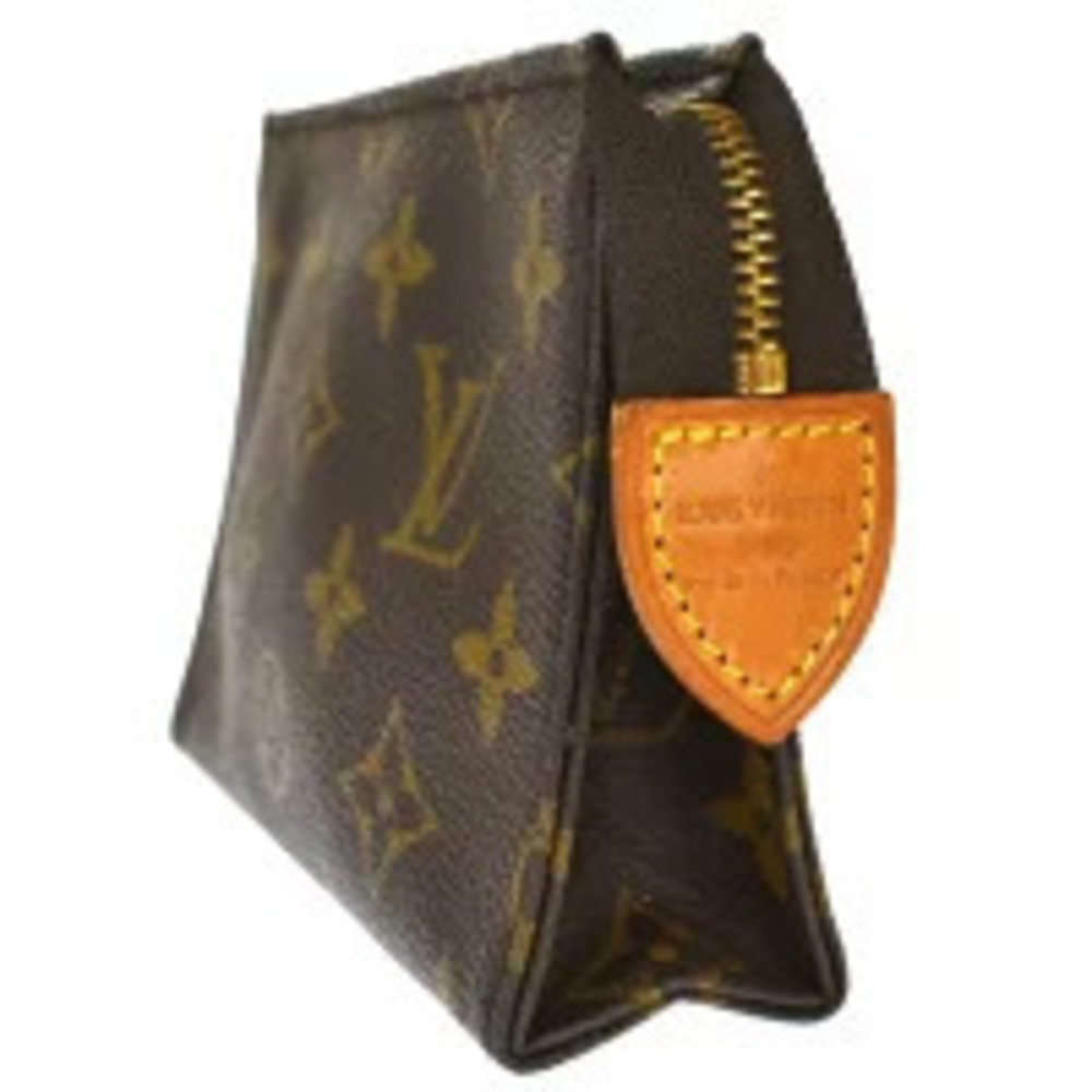 Louis Vuitton Pouch Monogram Toilette Clutch Pochette Bag Leather Brown